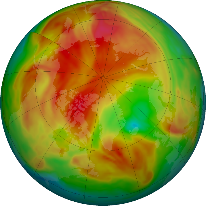 Arctic ozone map for 14 April 2019